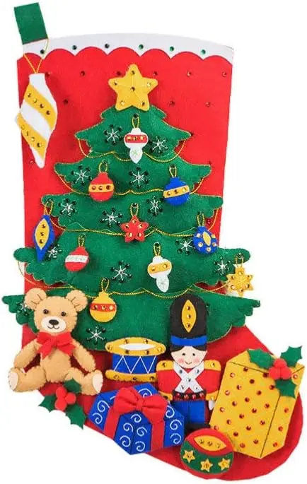 

DIY Christmas stockings making suit, handmade non-woven educational toys DIY children's stockings Christmas decoration
