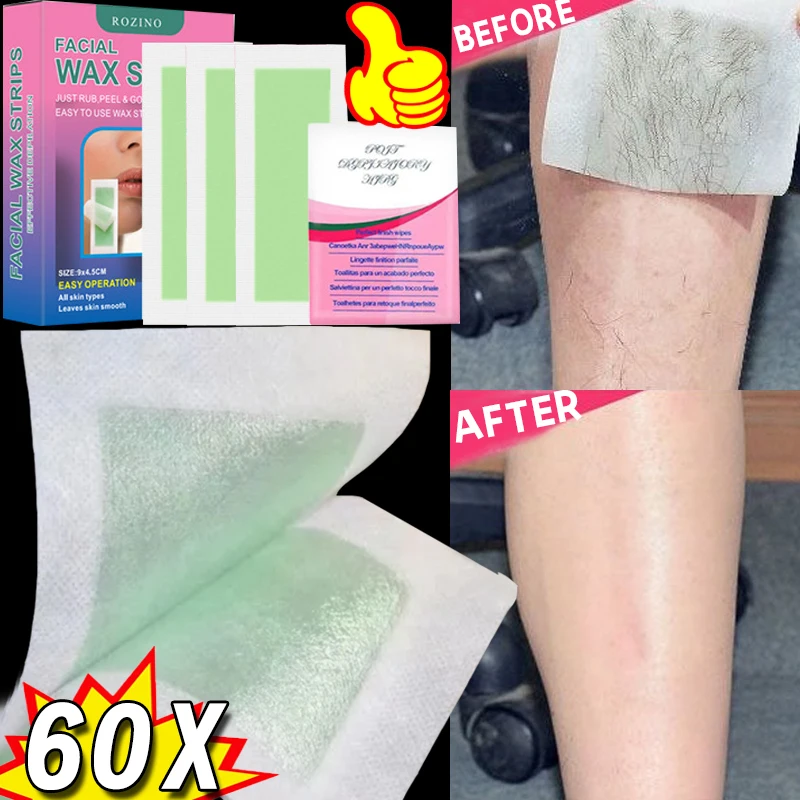 Professional Hair Removal Wax Strips for Summer Depilatory Wax Paper for Leg Body Face Quick Useful Hair Removal Paper Skin Care