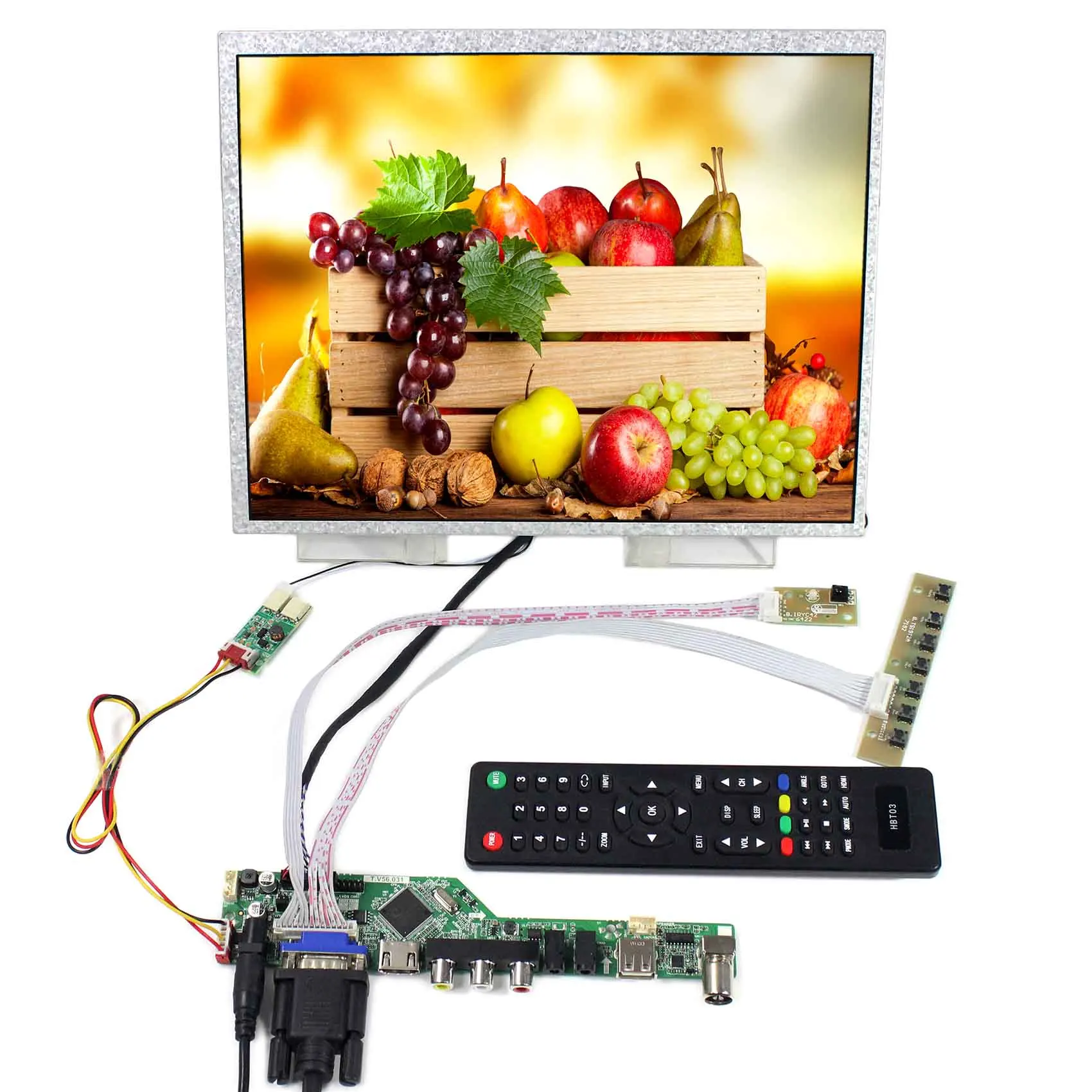 

12.1" VS121T-001A LED LCD Panel HDM I VGA AV USB RF Audio LCD Controller Board