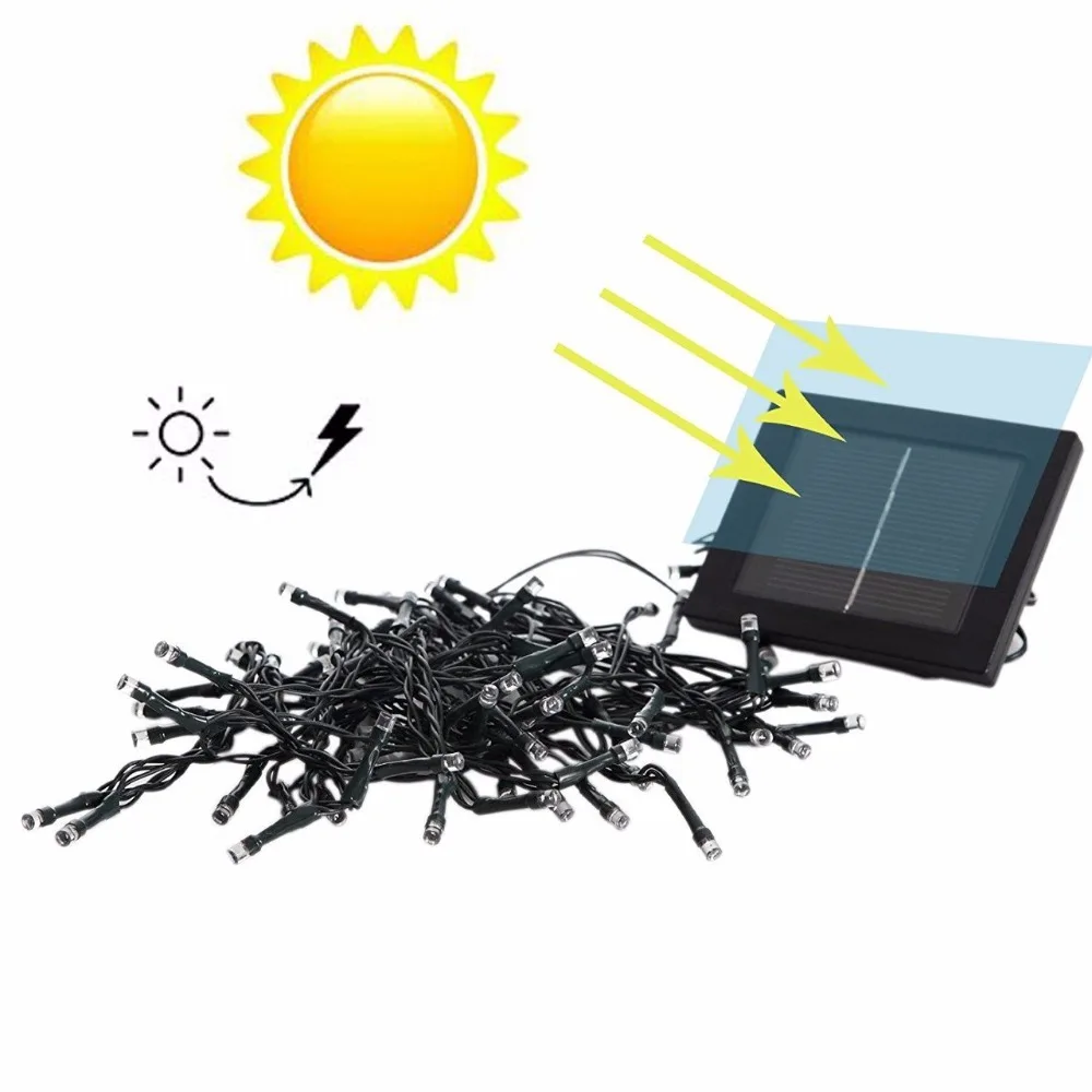 200/500 LEDs Outdoor Solar Lampen LED Lichterketten Fee Urlaub Weihnachten Party Girlanden Solar Garten Wasserdicht nicht batterie