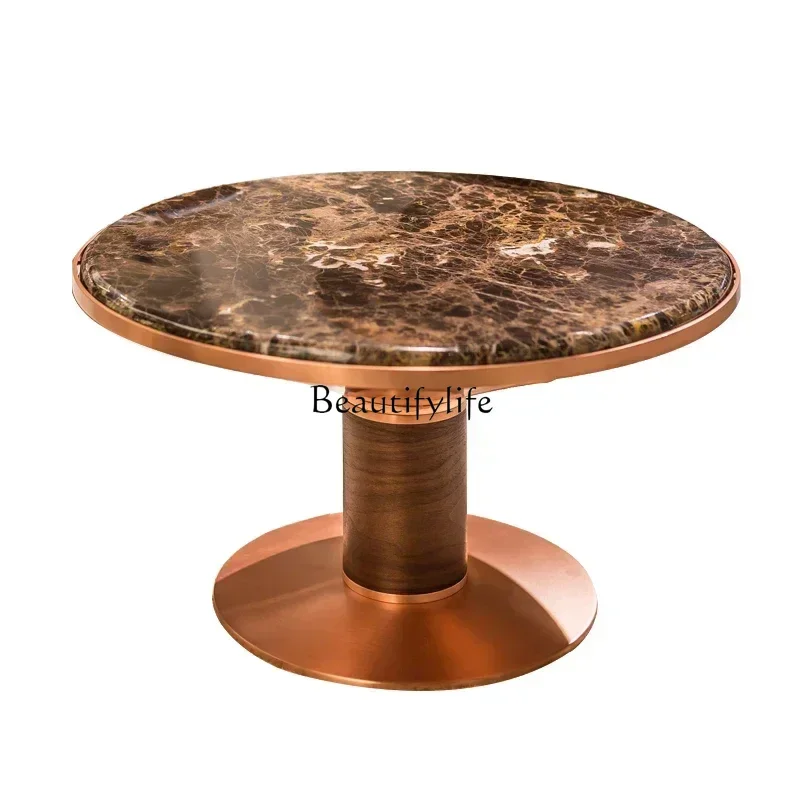

Nordic Light Luxury Minimalist Coffee Table Villa Bedroom Corner Natural Marble Side Table