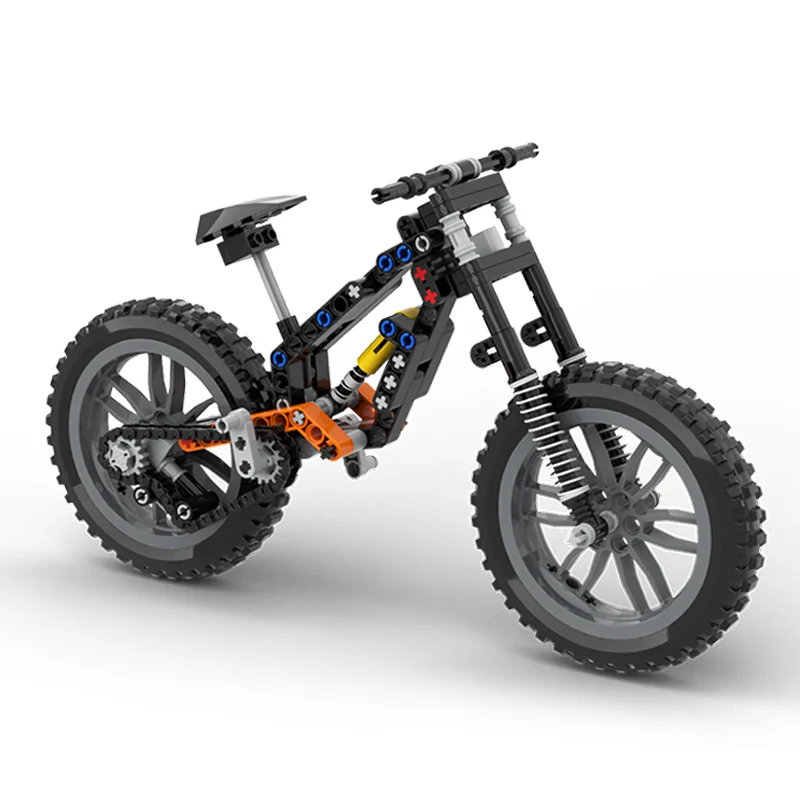 AliExpress NONE Downhill Mountain Cycling Bike Model Riding Off Road Bicycle Full Suspension MOC Building Blocks Bricks Assembling Set Toys Gift