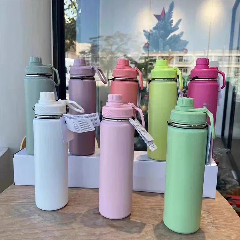 New 304 Stainless Steel Insulated Cup Leakproof Large Capacity Outdoor Sports Fitness Yoga Lul Insulated Water Cup Sports Bottle