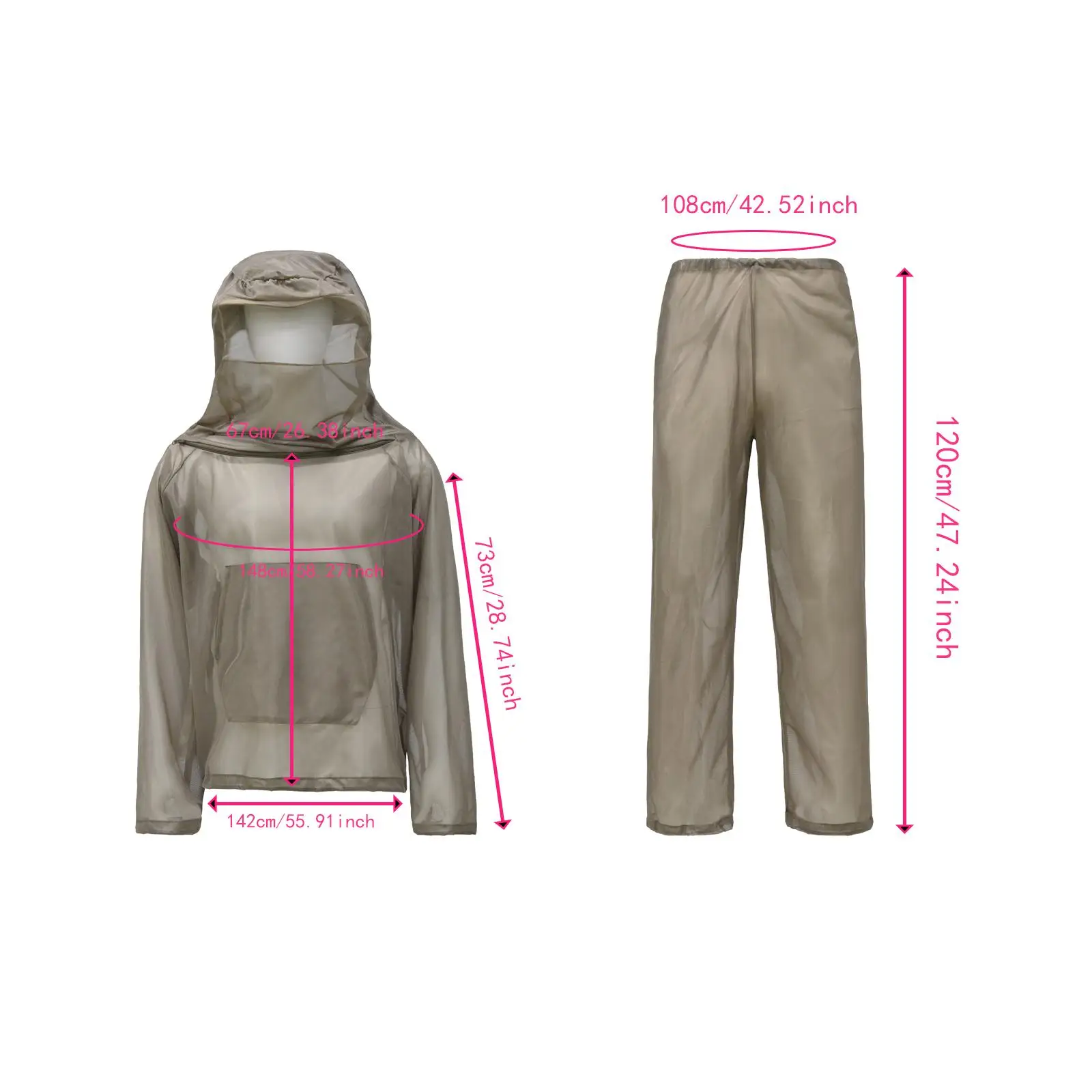 Kids Adults Beekeeping Suit with Hood Breathable Full Body Protective Outfit Bee Keeper Pants Top for Outdoor Work Kids Adults Beekeeping Suit with Hood Breathable Full Body Protective Outfit Bee Keeper Pants Top for Outdoor Work