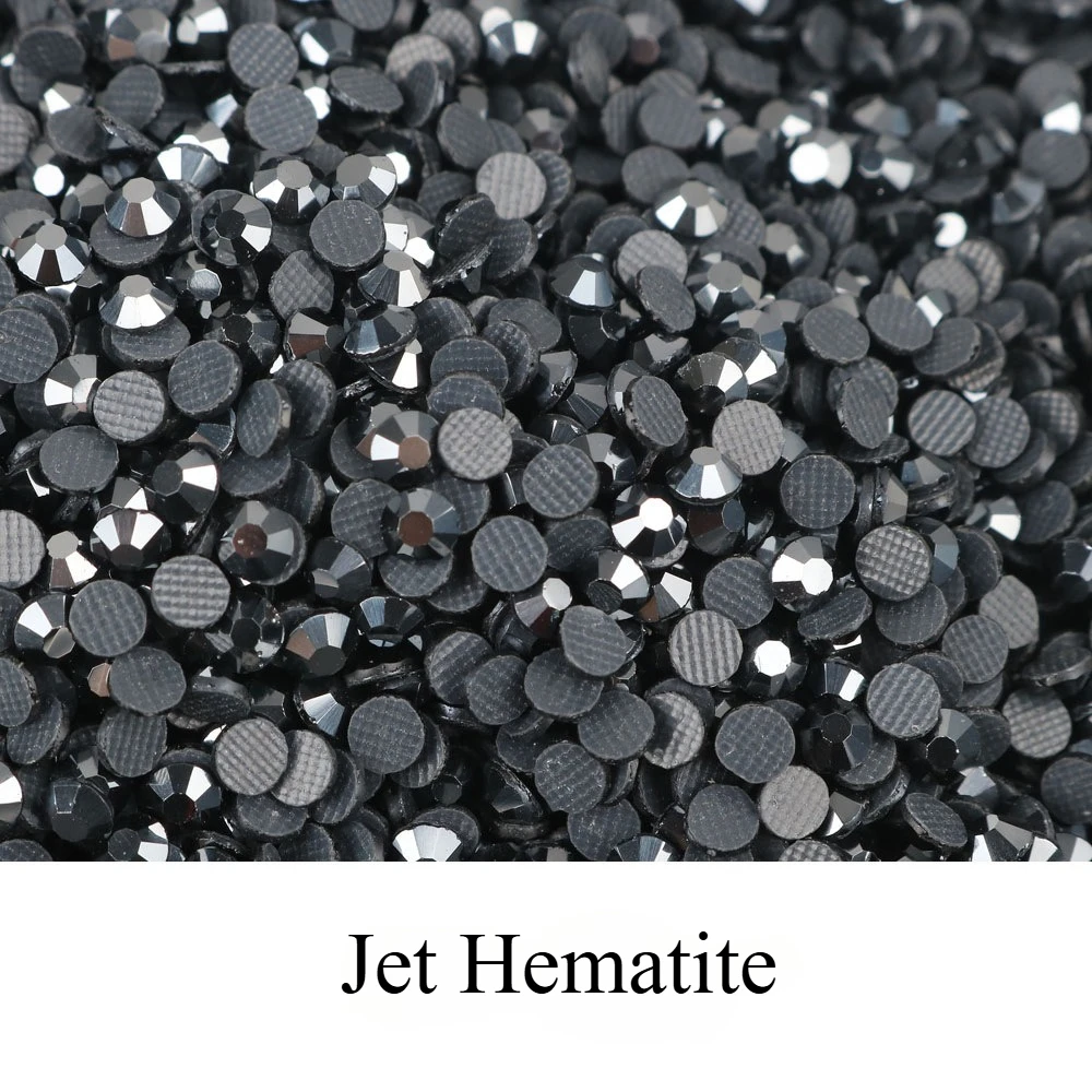 

TC DMC Crystal Wholesale Jet Hematite Rhinestones Hotfix Flatback SS6-SS20 Multiple Sizes for Dress Decoration DIY Iron-on Stone