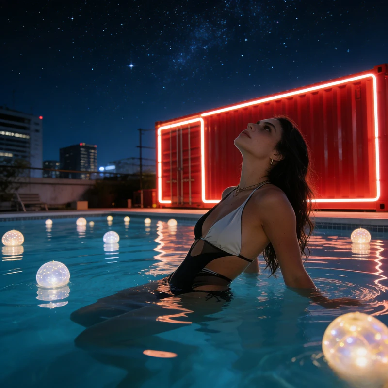 Customizable Easy Assembly 12 Meter Fiberglass FRP Container Pool with LED Lights Shower for Home Use Garden Swimming Pool