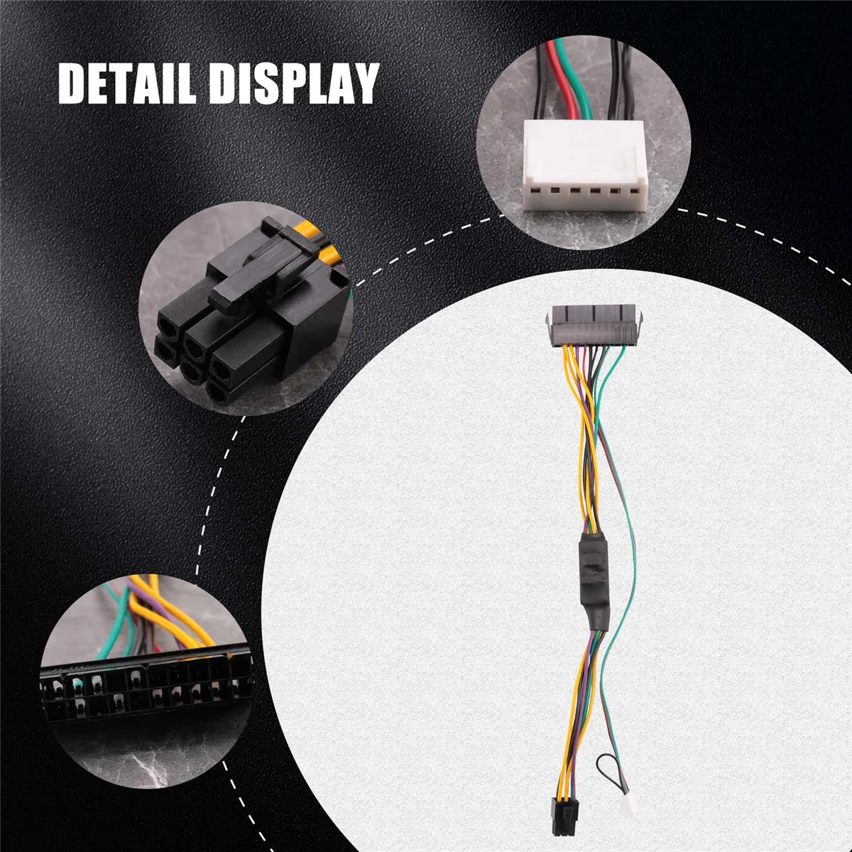 ATX PSU Power Supply Cable PCIe 6 Pin to ATX 24 Pin Power Supply Cable 24P to 6P for 600 G1 600G1 800G1 Mainboard