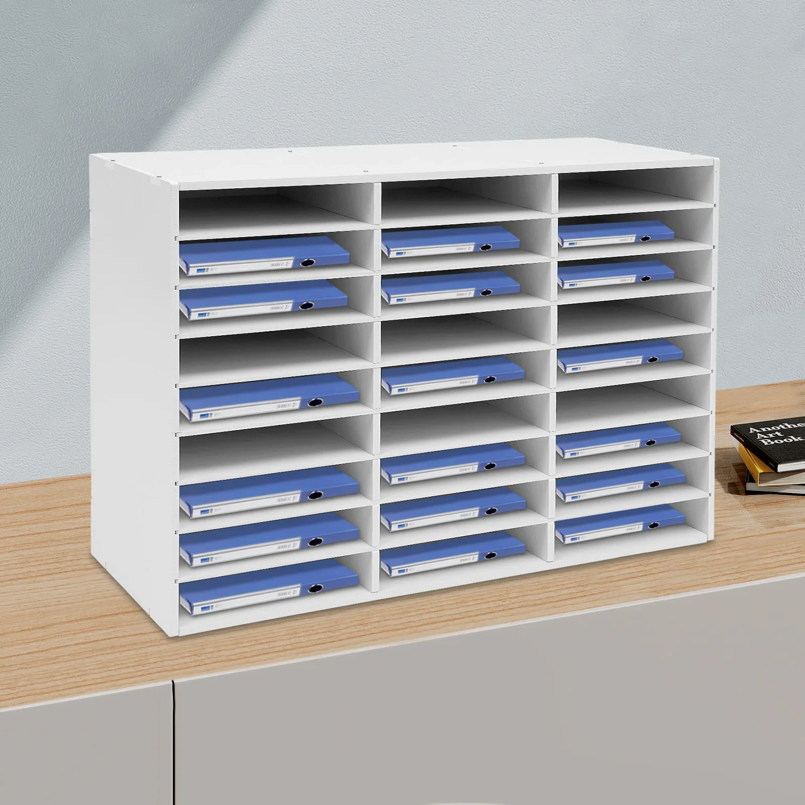 

Literature Organizer, Strong and Durable PVC with 50kg Load Capacity, 27 Slots for Daily Storage, for Home Office School