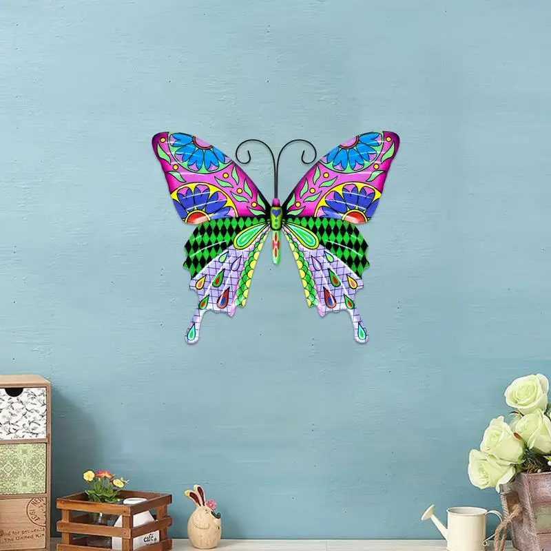 Butterflies Wall Decor Eye-catching Wall Art Sculpture Decor Outdoor Butterflies Ornament Decorative Pendant for Balcony wall