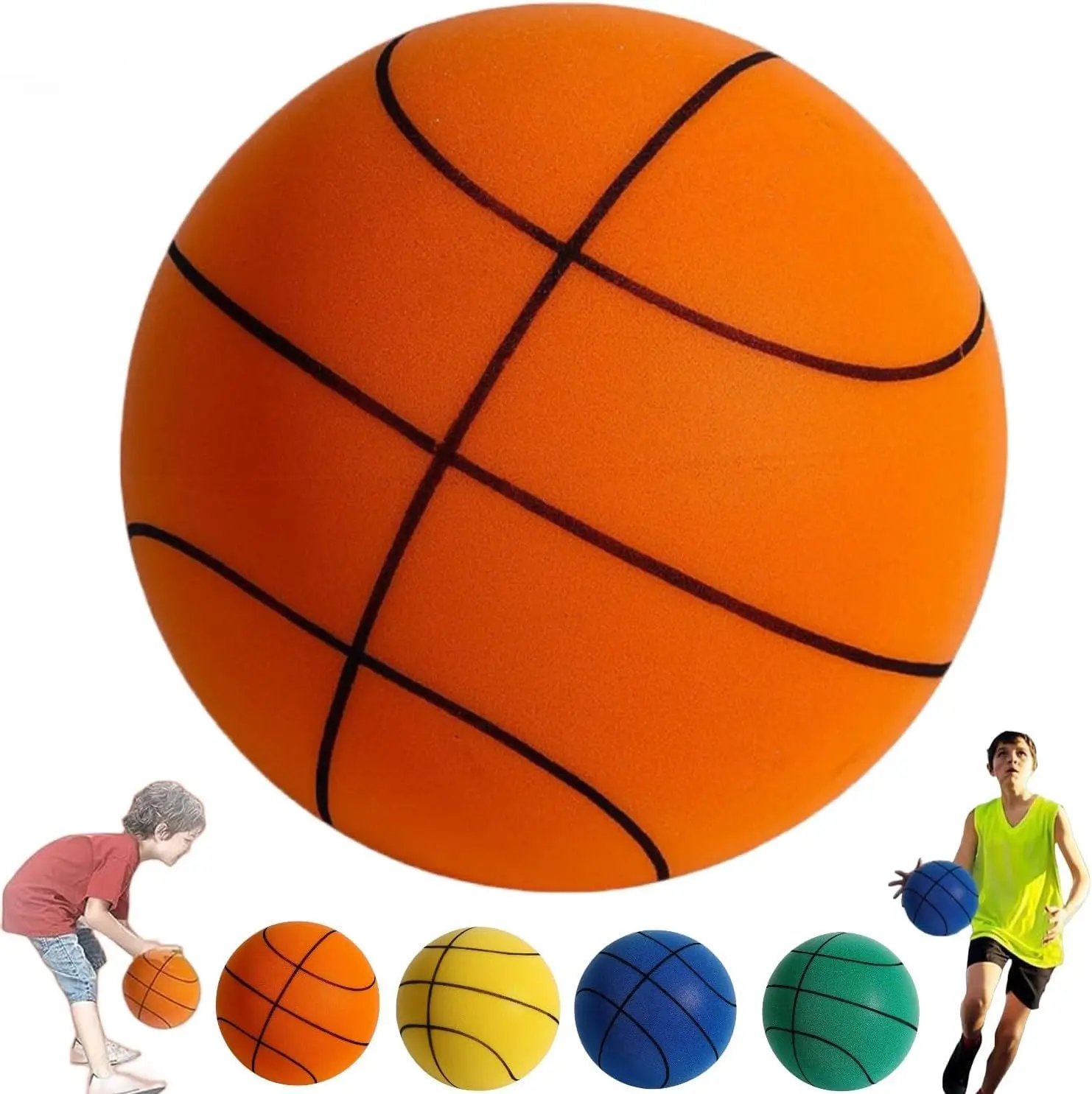 Silent Basketball, Indoor Training Ball, Uncoated High-Density Foam Ball Low Noise Basketball Training for Various Indoor