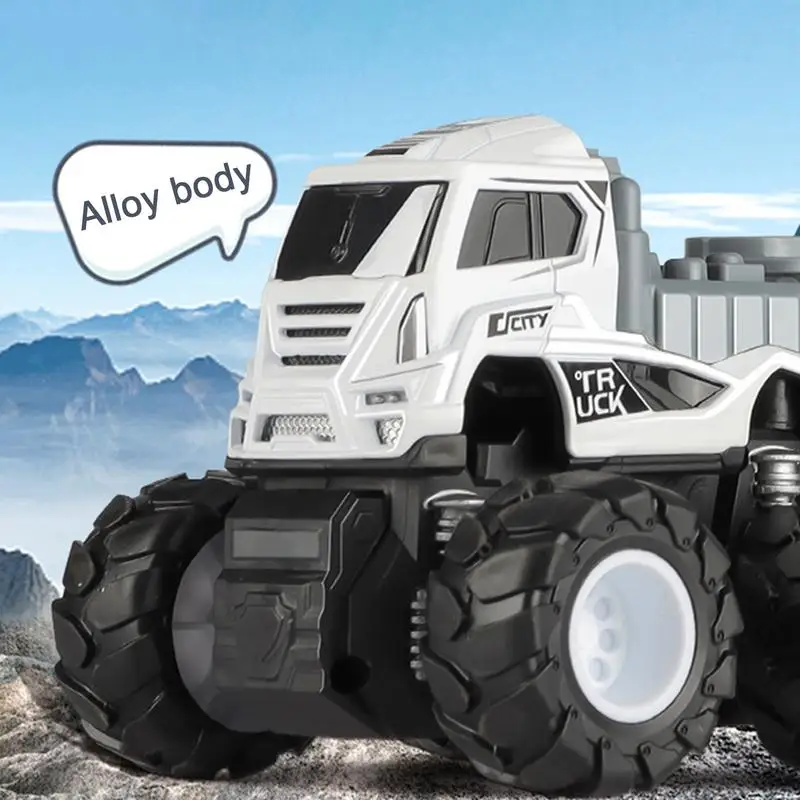 Diecast Alloy Truck Toy Car Model Removable Engineering Transport Container Lorry Vehicle With Light Pull Back Toy For Boys