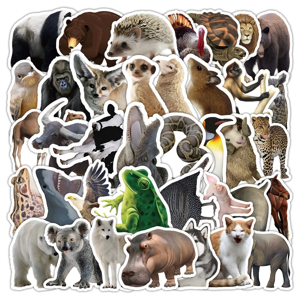 

10/30/53PCS Realistic Animal Stickers Cool Lion Sticker DIY Originality Graffiti Scrapbook Luggage Laptop Guitar Decals Kids Toy