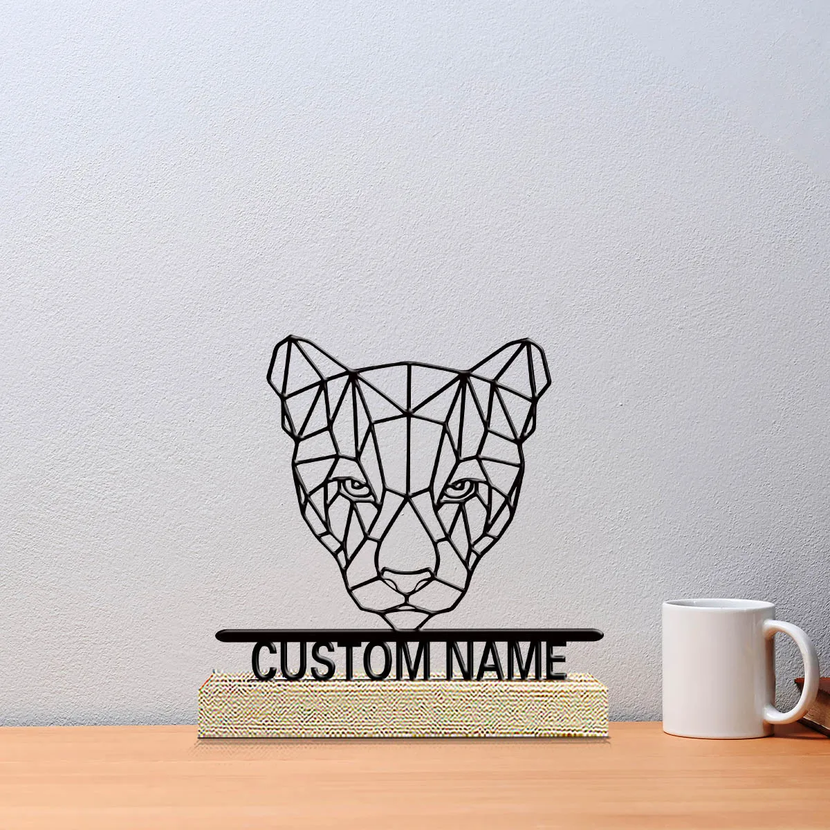 1pc Metal Desktop Decoration Customizable Content Equipped with Wooden Base Festival Ornaments and Decorations