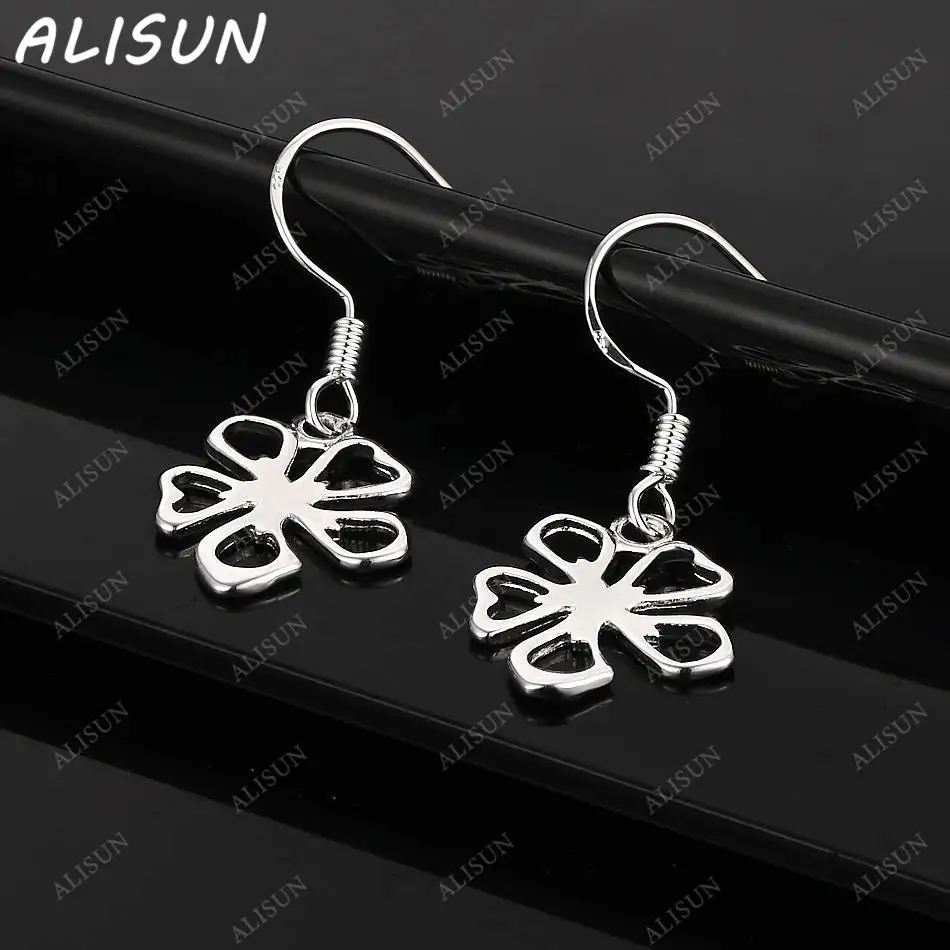 

ALISUN 925 Sterling Silver Flowers Earrings Drop Earrings For Women Creativity Gifts Street All-match Party And Daily Wear