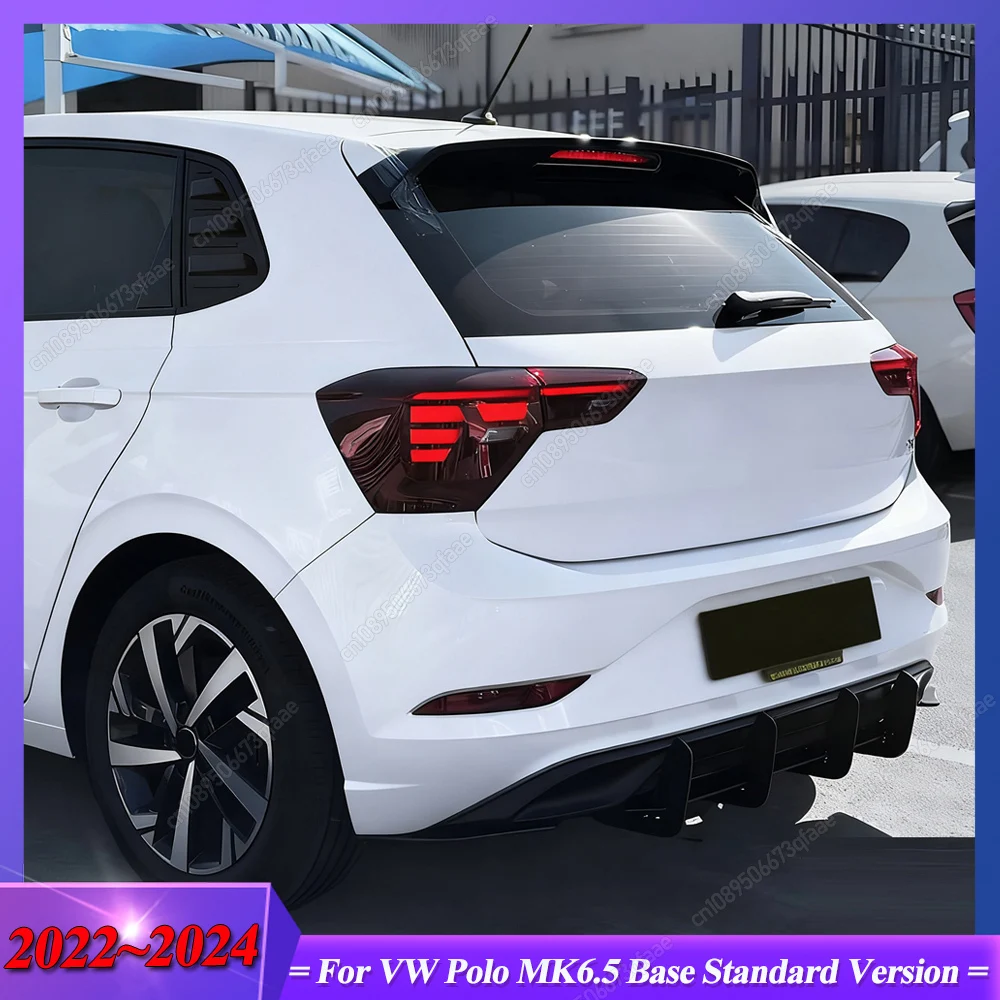 

Для VW Polo MK6.5 Базовая стандартная версия 2022 2023 2024 Глянцевый черный ABS автомобильный задний бампер, диффузор, спойлер, сплиттер, тюнинг