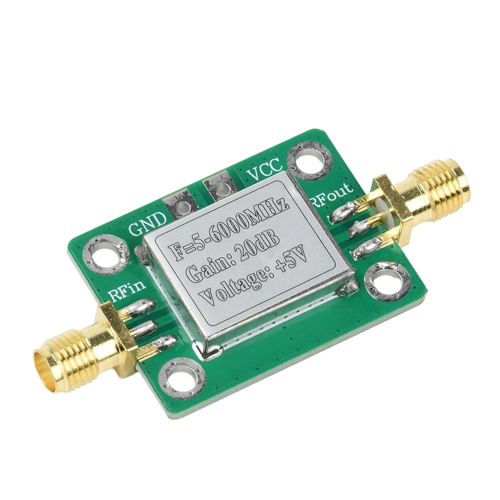 5M-6GHz RF Low Noise Broadband Signal Amplifier Power Amplifier Gain 20dB RF Amplifier Module 5-6000mhz 5VDC