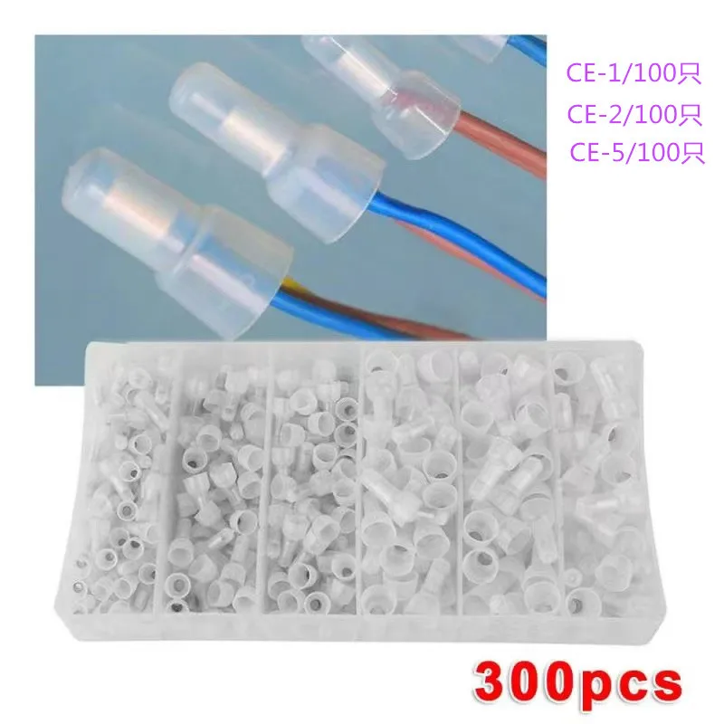 

300Pcs Pressure cap closed terminal wire short circuit safety nipple type wiring cap CE-1/2/5 Kit