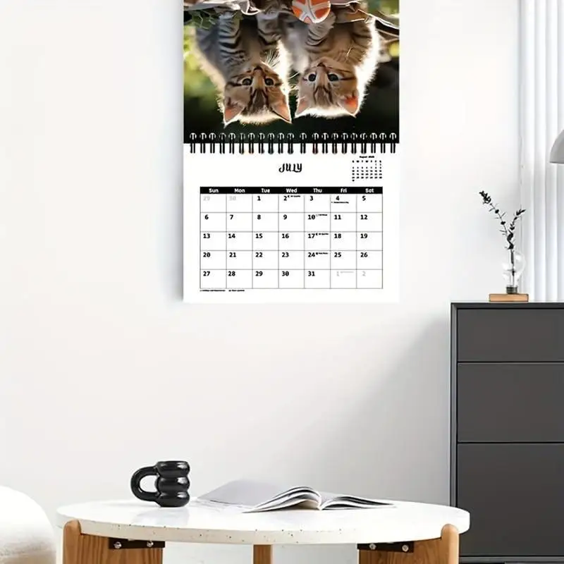 Cat Calendar 2025 Desk Kitten Monthly Wall Calendar Family Planner Calendar 2024 12 Month Planner 11.22X8.27X0.2 Inches For