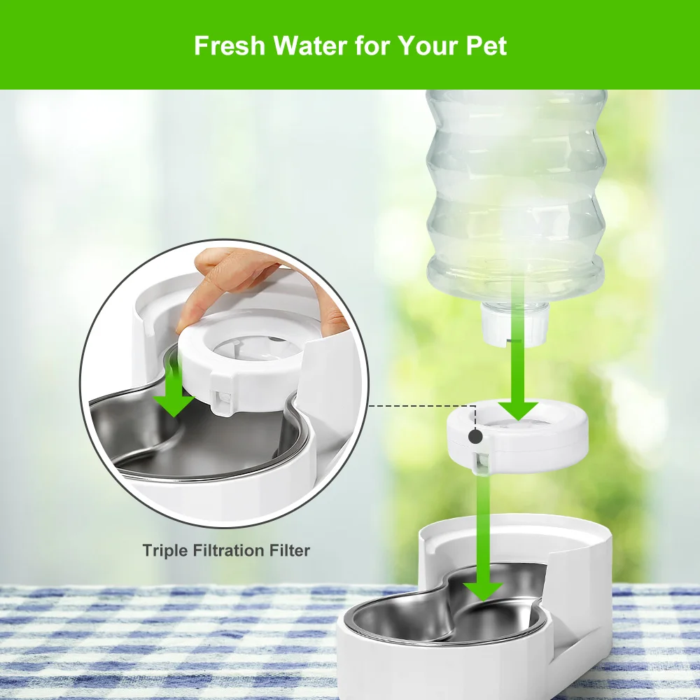 

Water Filtration Set For RIZZARI Pet Fountain apply Fits 3.6L/4.6L/6L/8L Gravity Pet Water Dispenser Filters