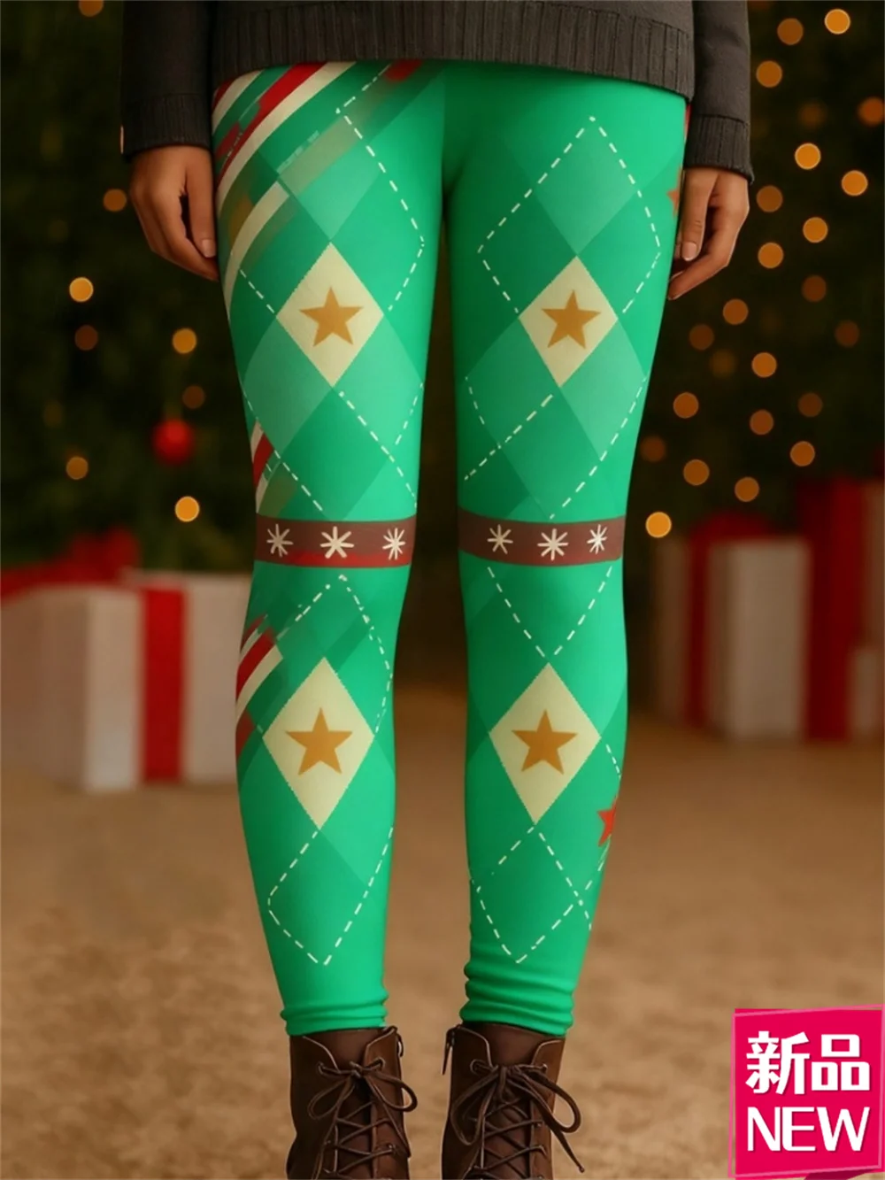 여성용 크리스마스 패턴 탄성 레깅스 3D 프린트 패션 크리에이티브 Y2k 스타일 요가 바지 축제 야외 캐주얼 하이 웨이스트 팬츠