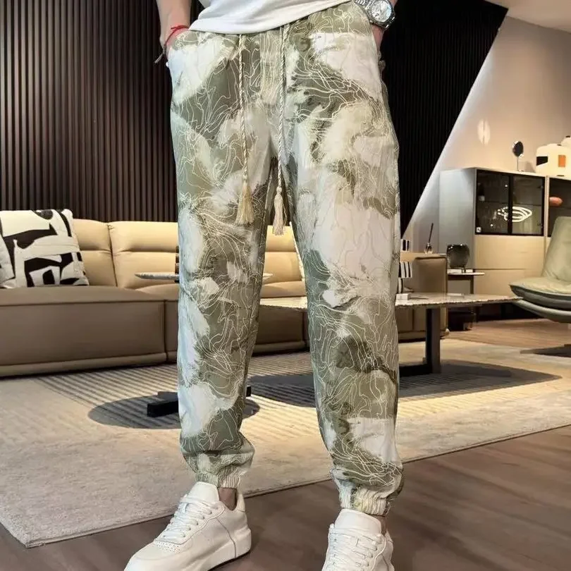 

Cropped Trousers for Men Clothes Sale Plus Size Fashion 2025 Harajuku Vintage Baggy Spandex Cotton Y2k Trend Casual Pants Man