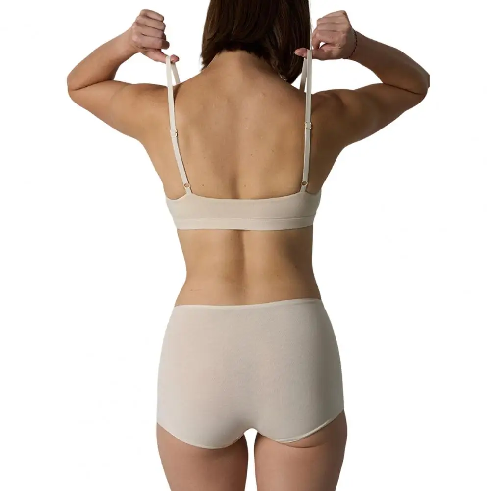 Breathable Lounge Underwear Set Women's 2 Piece Underwear Set Sports Bra Seamless Boyshorts Cotton Stretchy Gym Outfit Lounge