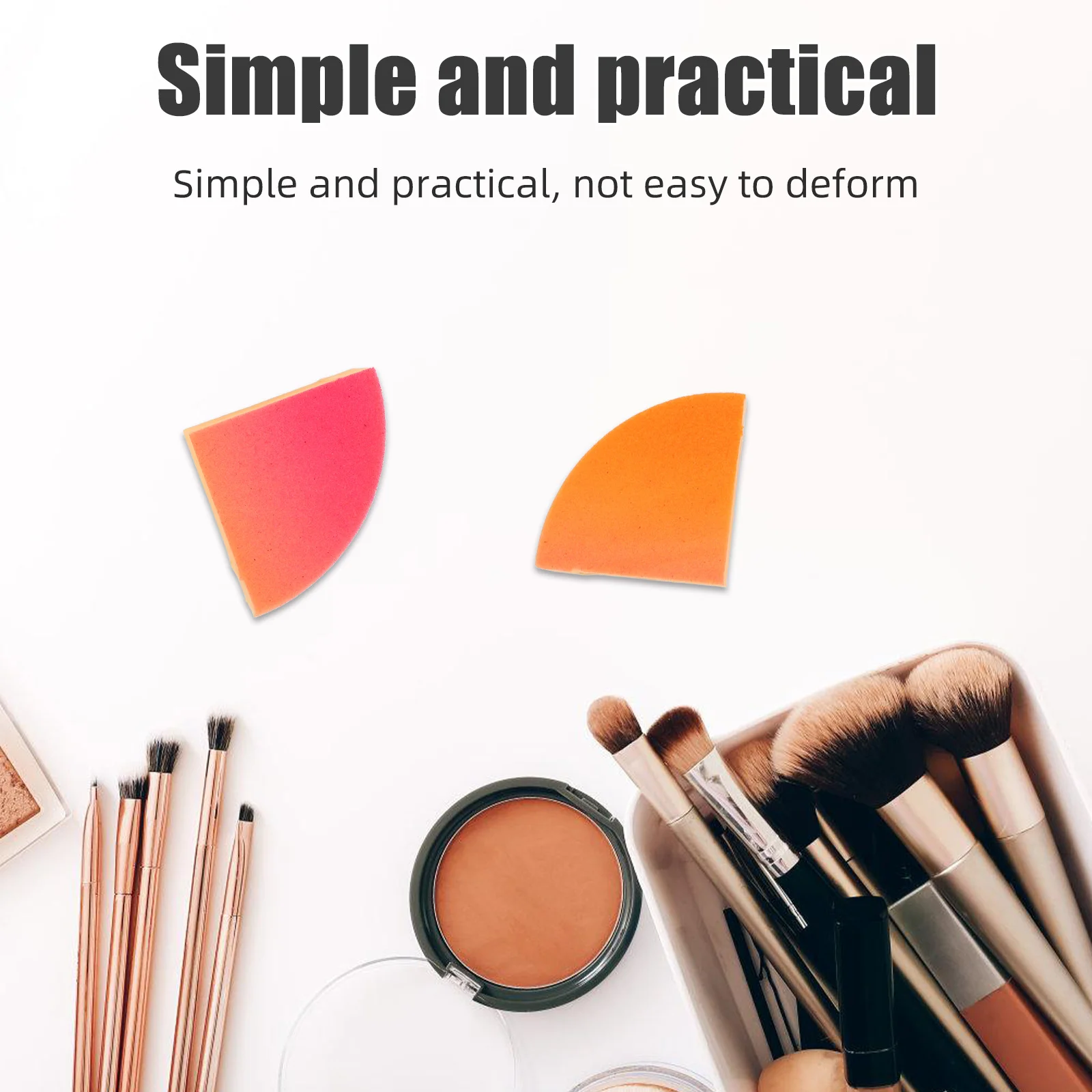 1 Juego de esponja de maquillaje suave para polvo de piruleta para la cara, doble uso, aplicación de precisión en seco y húmedo, mezcla de bases de corte triangular