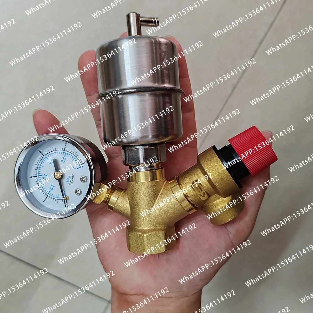 3/4 Brass Decompression & Maintenance Valve Adjustable Pressure Release Regulator, Gauge 6 bar