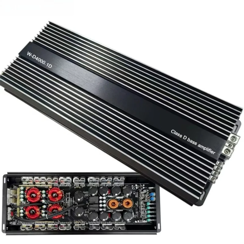 High Power 4000 Watt Class D 1 Channel Professional Sound Standard Car Amplifier Crossovers Aluminum Mono Drive for Subwoofer