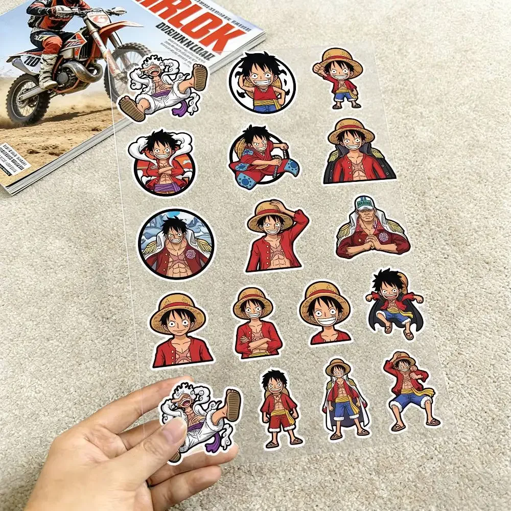One Piece Monkey D. Luffy Waterproof Reflective Motorbike Stickers Easy Peel Removable Decals for Motorcycle Car