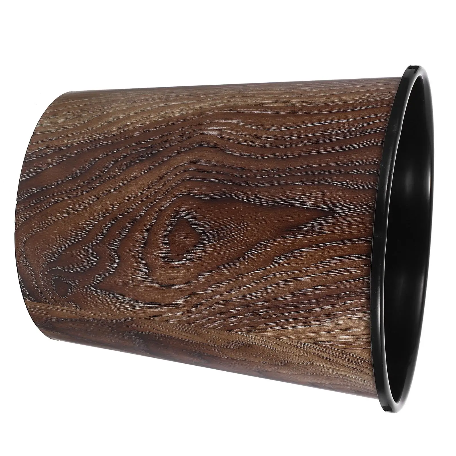 

Wood Grain Can Plastic Garbage Container Round 7L Uncovered Kitchen Bathroom Waste Basket Plastic Garbage Container Home Storage