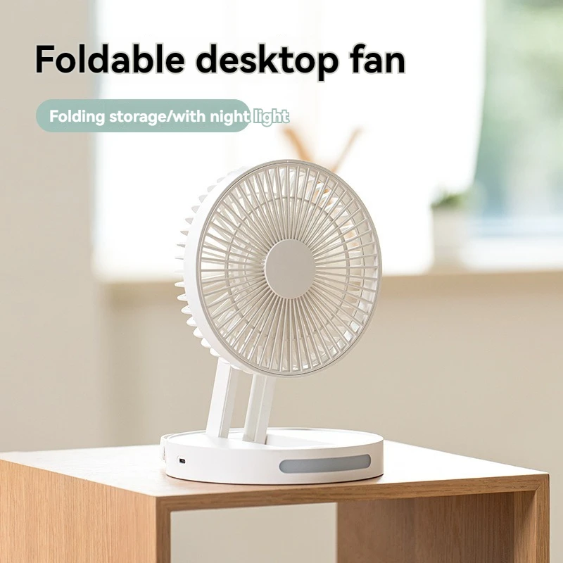 Składany wentylator biurkowy z ładowaniem USB, przenośny schowek, wentylator podłogowy, cyfrowy wyświetlacz z lampką nocną, wentylator ręczny 3600 mah,
