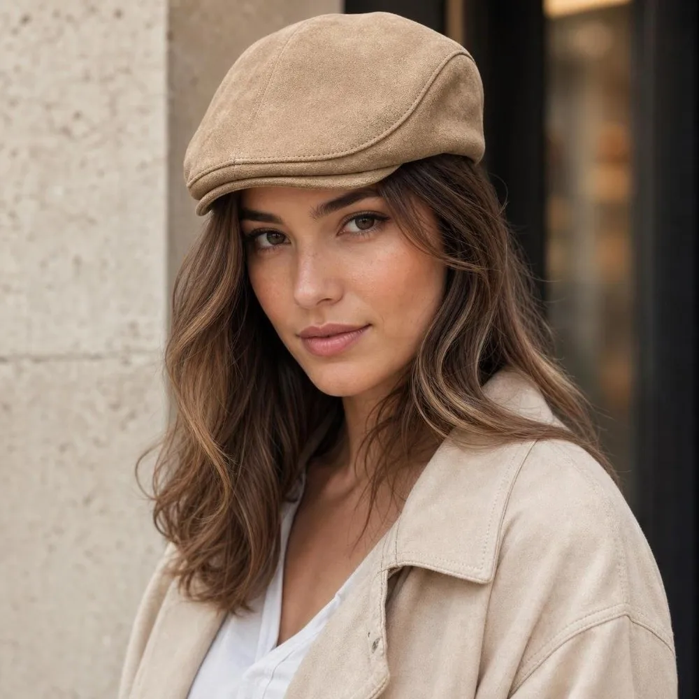 Fashion Solid Color Suede Newsboy Cap Warm Soft Winter Forward Hat Vintage Style All-match Retro Flat Cap Daily