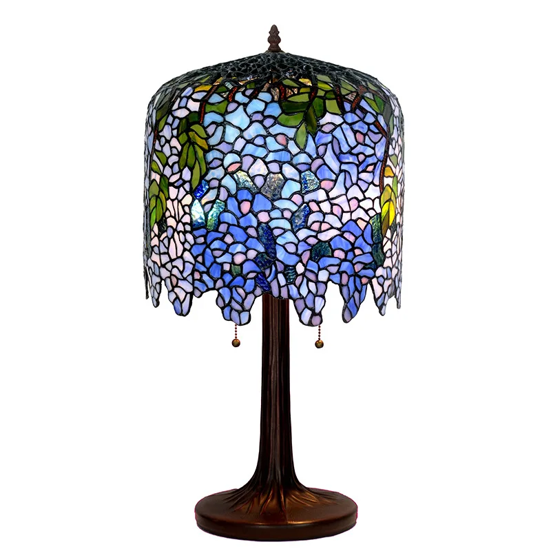 

Wisteria, stained glass, handmade desk lamp