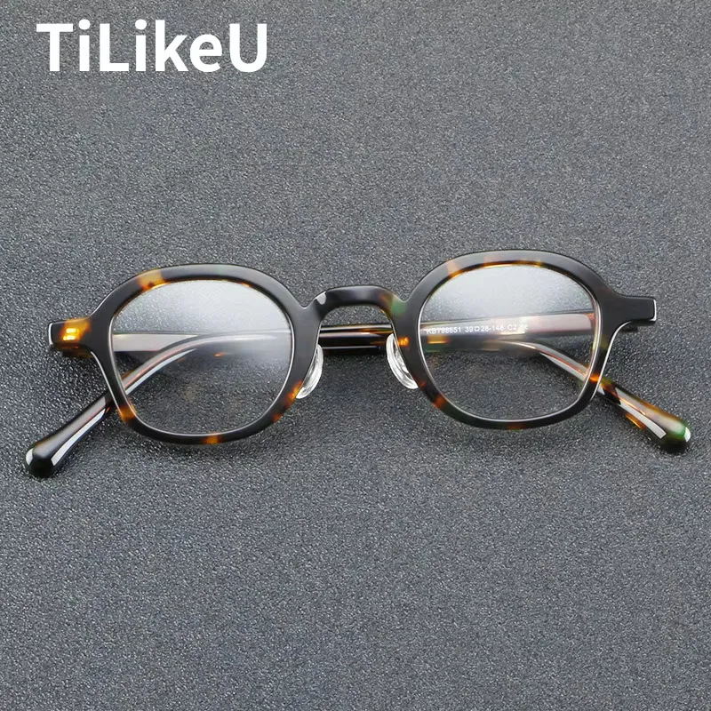 Fashion Oval Acetate Glasses Frame Handmade Prescription Myopia Eyewear Men Retro Square Eyeglasses Women Optical Glasses Frames