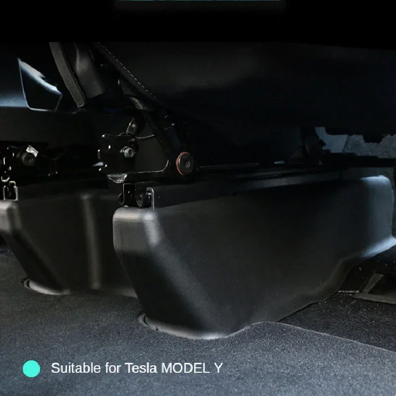 For Tesla Model Y 2021-2024 Under Seat Corner TPE Guard Front Rear Seat Slide Rails Protector Cover Anti-Kick Protection Shell view 5