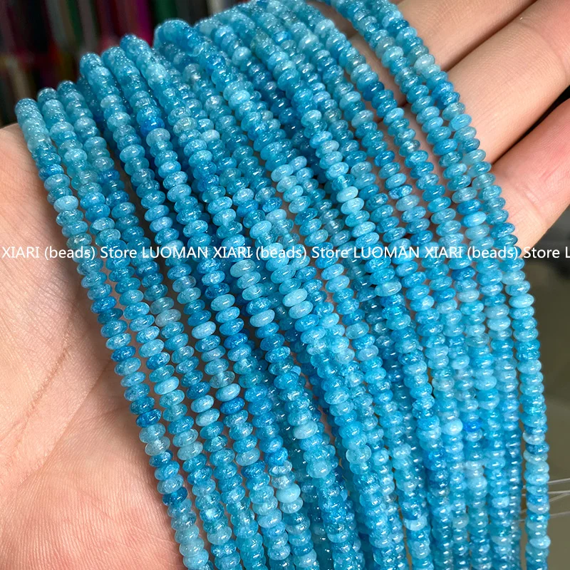 2x4MM Rondelle Natural Stone Beads Agate Jade Turquoise Crystal Flat Oval Loose Spacer Bead for Jewelry Making Diy Bracelet