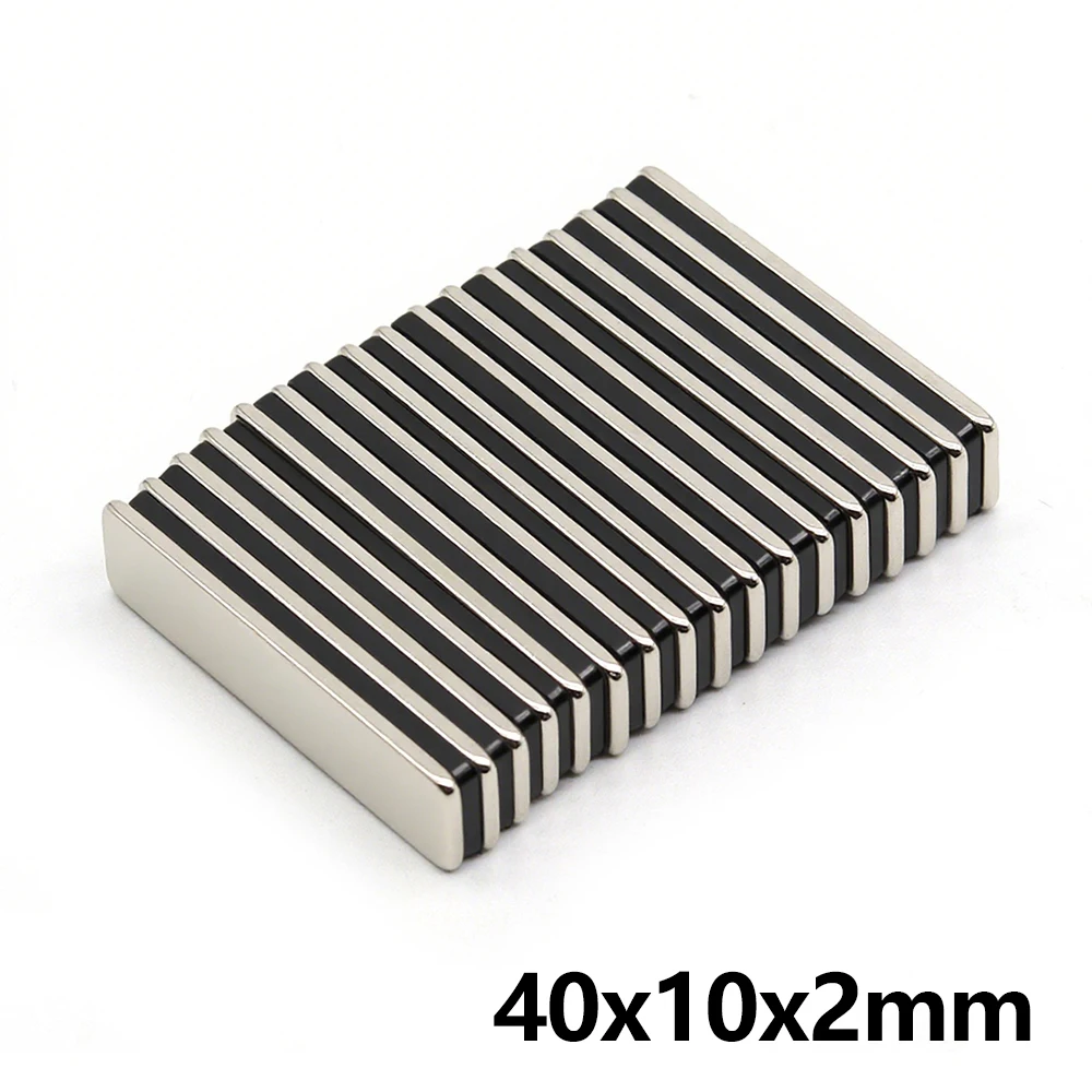 40x10x2mm Block Super Strong Neodymium Magnet N35 Powerful Magnetic NdfeB Permanent Refrigerator Magnet imanes DIY