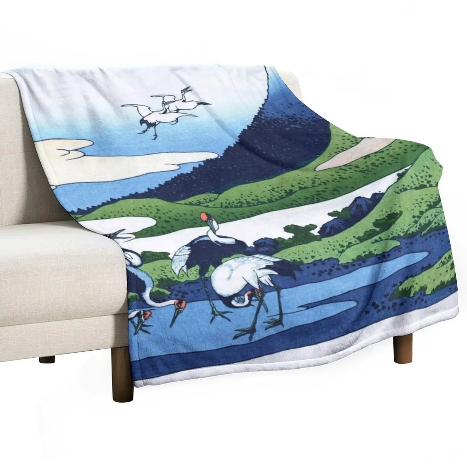 Umezawa Manor in Sagami Province by Katsushika Hokusai Throw Blanket Multi-Purpose Luxury Sofa Throw Blankets