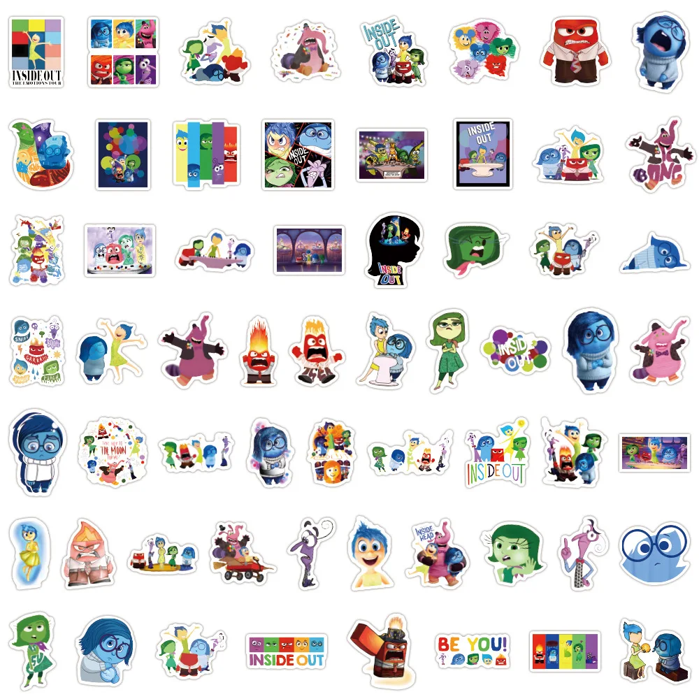 60/120pcs Inside Out 2 Stickers Cartoon Girl Waterproof Sticker DIY Phone Luggage Laptop Guitar Sticker Kids Toy for Kids Gifts