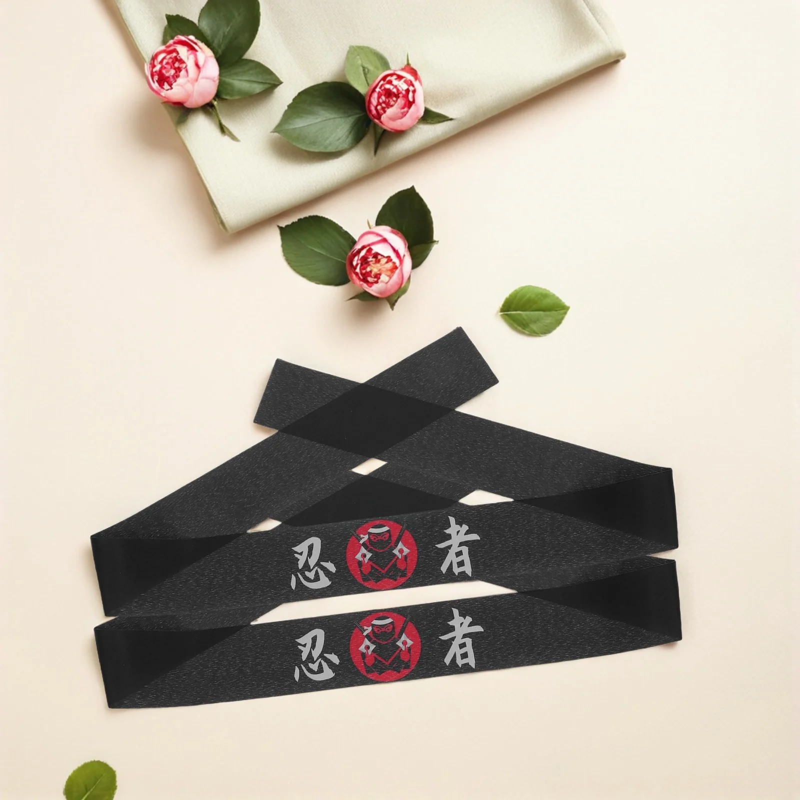 

2Pcs Ninja Headband Japanese Sweatband Polyester Chef Accessory Karate Headband Men Women Running Yoga Sport Training