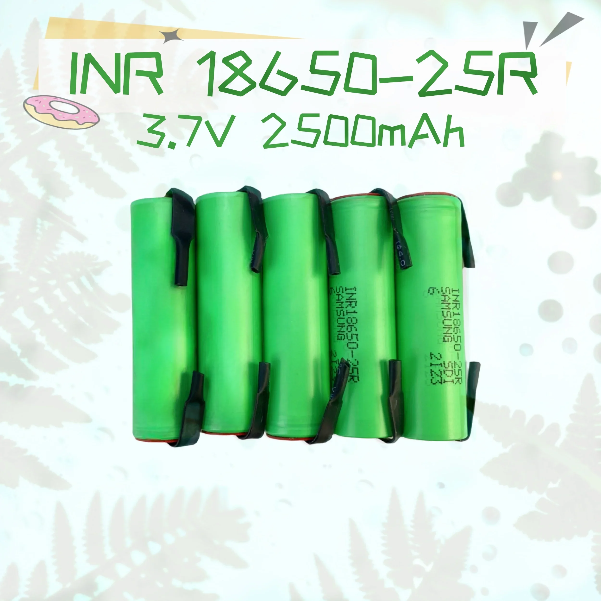 

Original 18650 3.7V 2500mAH Rechargeable Battery INR 25R 20A High Current Power Battery Screwdriver Tool Soldered Nickel