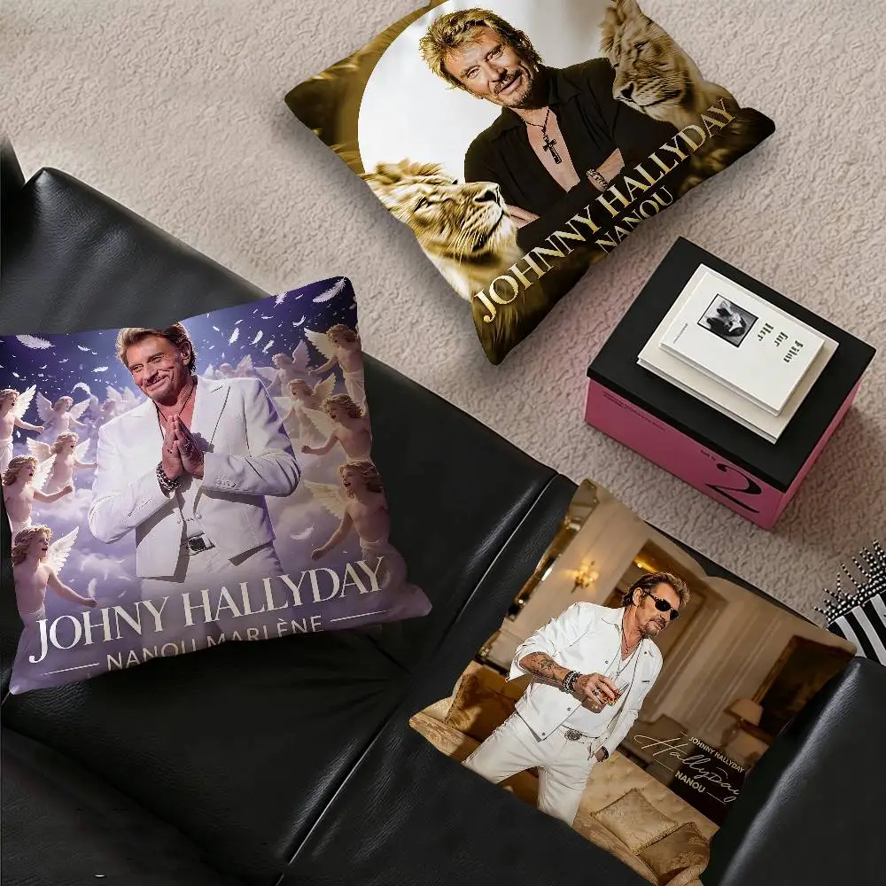 J-Johnny H-Hallyday Pillow Gift Home Office Decoration Bedroom Sofa Car Cushion Cover case 45x45