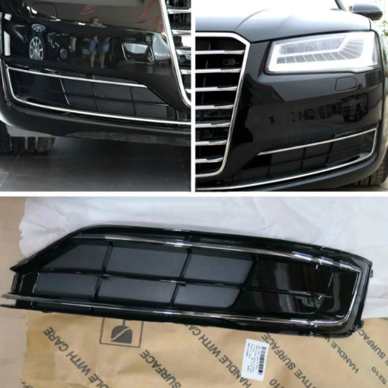 

Auto Front Bumper Fog Light Lamp Grill Cover for Audi A8 2015 2016 2017