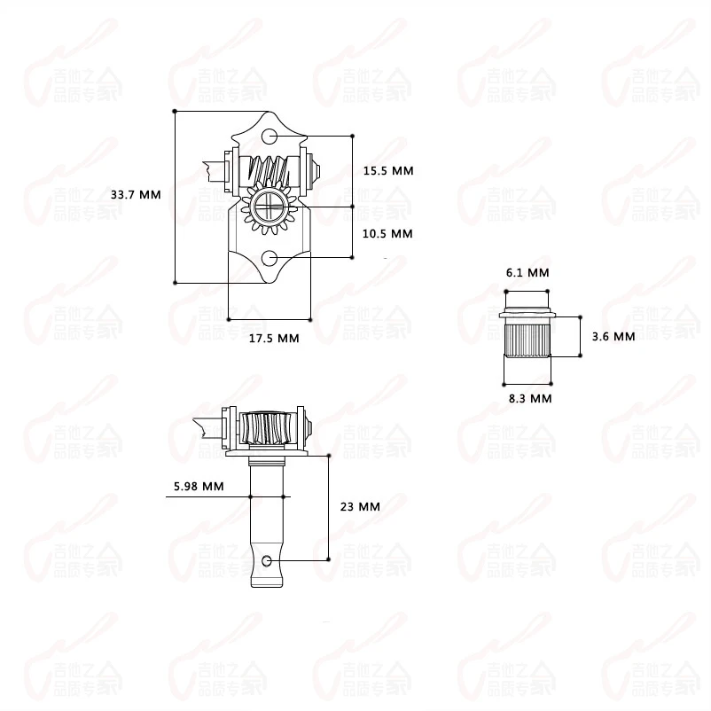 Gear Ratio Vintage Open Gear String Tuners Machine Head a Set, Musical Instruments Accessories