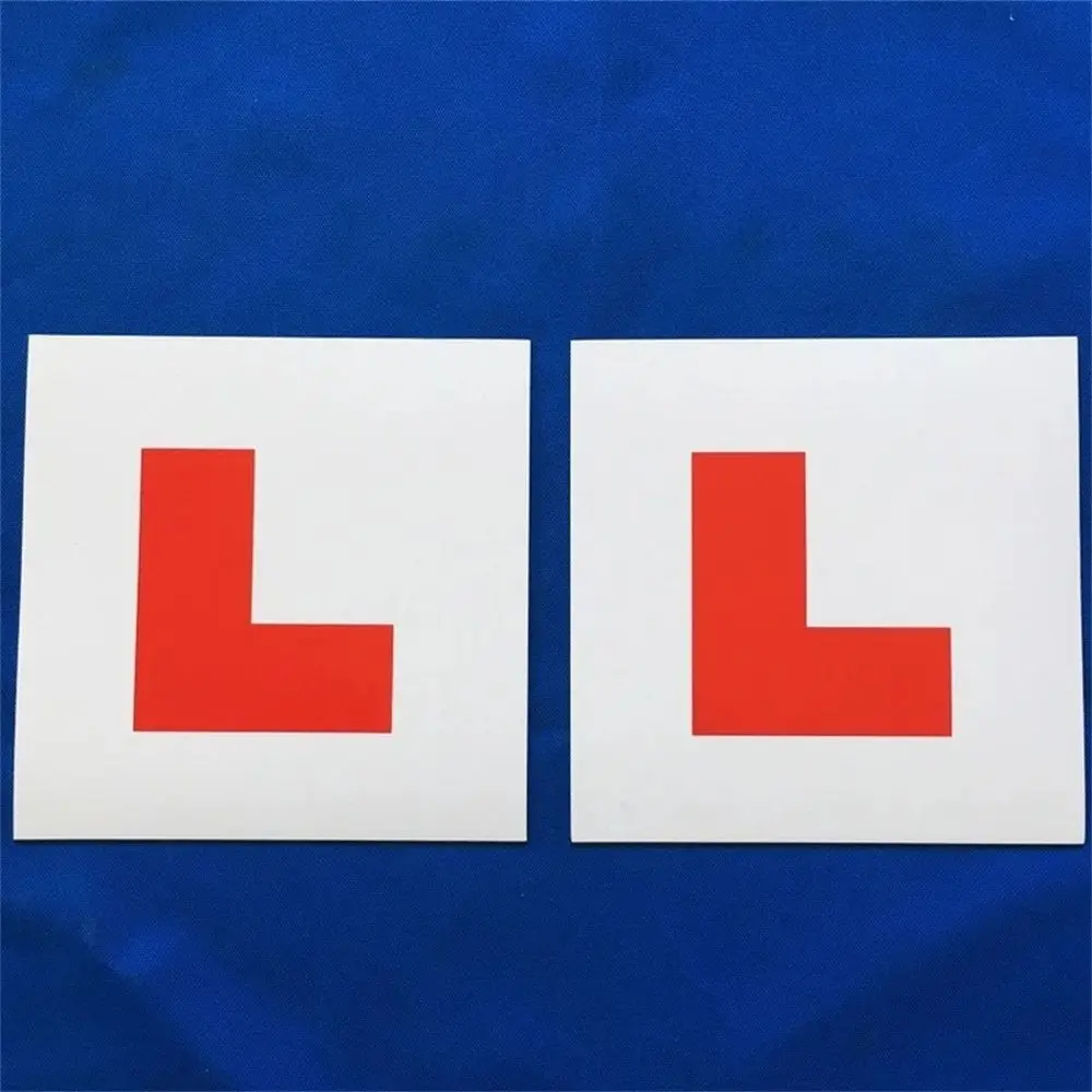 

1 Pc Red Waterproof Magnetic L Plates Striking New Drivers Stickers L Plate Car Learner Sign For Unisex