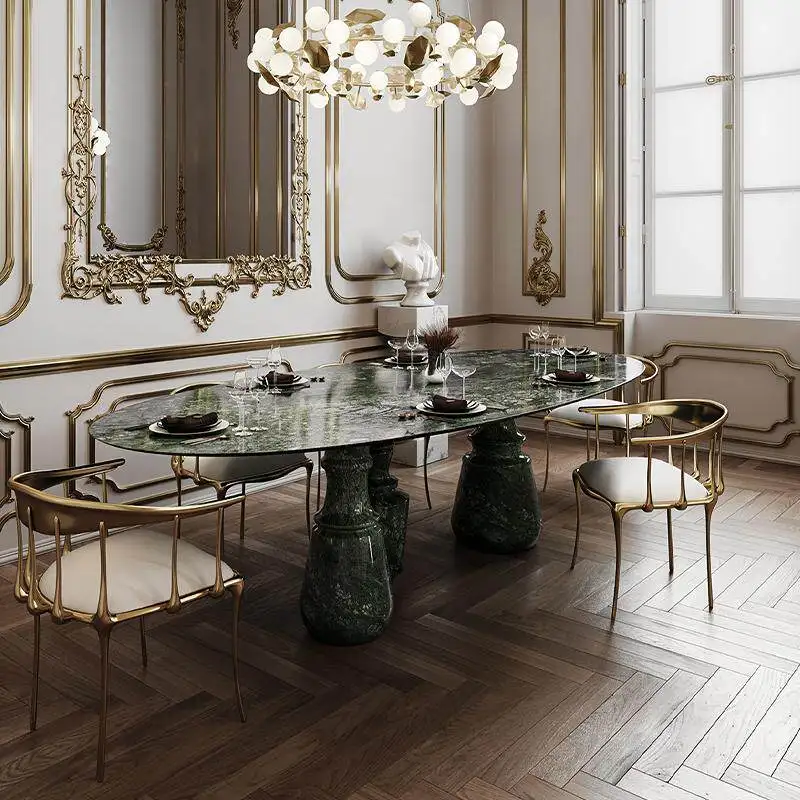 *Customized Modern Irregular Table a Dining Room Furniture Piece with Modern Luxury Design a Designer High - End Marble Table