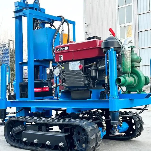 

Customized Field Use Water Well Drilling Rig 30HP Diesel Hydraulic Crawler 100m 150m Portable Drilling Tool