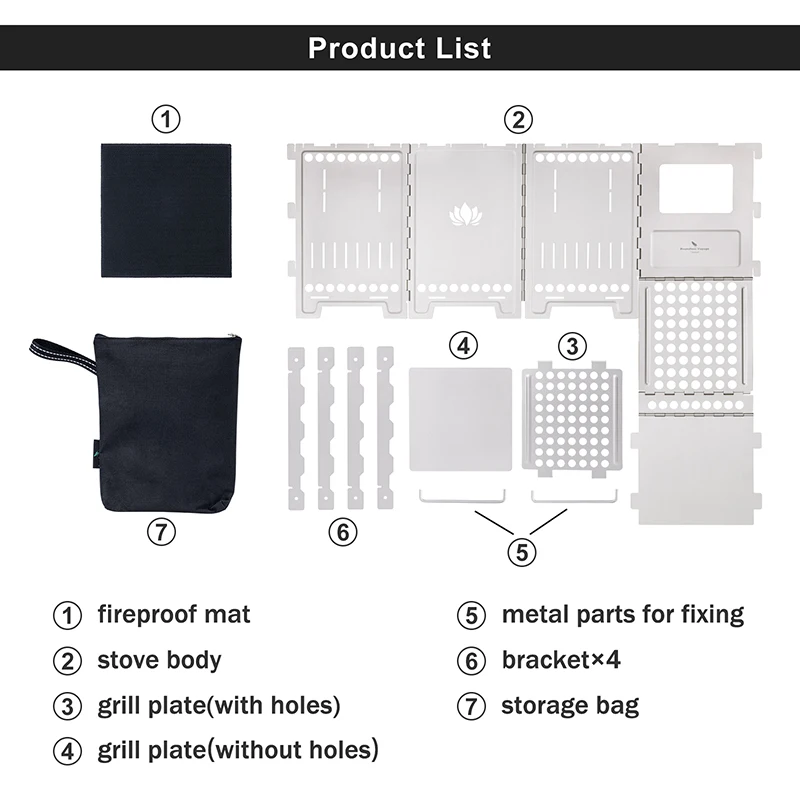 Imagem -02 - Boundless Voyage-titanium Camping Fogão a Lenha Queimador de Carvão Fogão de Mochila com Suporte Panelas ao ar Livre Ti2003c 1pc