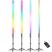 LUXCEO 4 piece set 120cm RGB Atmosphere Background light Sticks led Bars Wand Video Photography Decor Lighting for Home Party